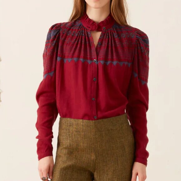 Alix Of Bohemia Tops - Artemis Plum Fairisle Shirt